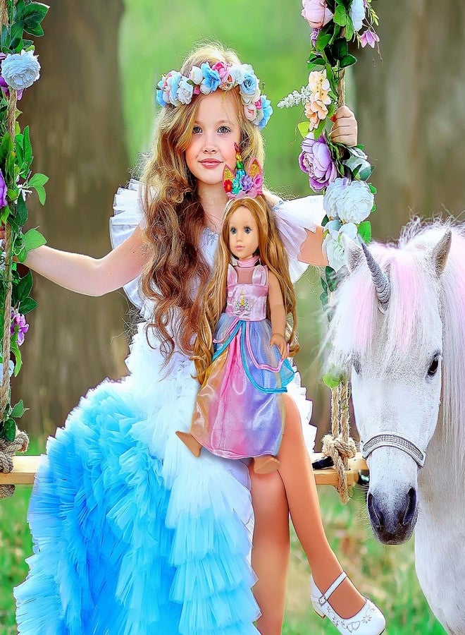 WONDOLL 2-Sets 18-inch Doll-Clothes Set - Unicorn Clothes with Hair Clip and Headband - Compatible with All 18 inch Dolls Accessories for Kids - Image 5
